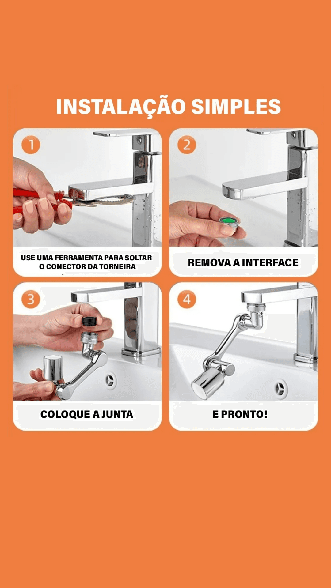 Adaptador Extensor Torneira Rotativa Universal 8