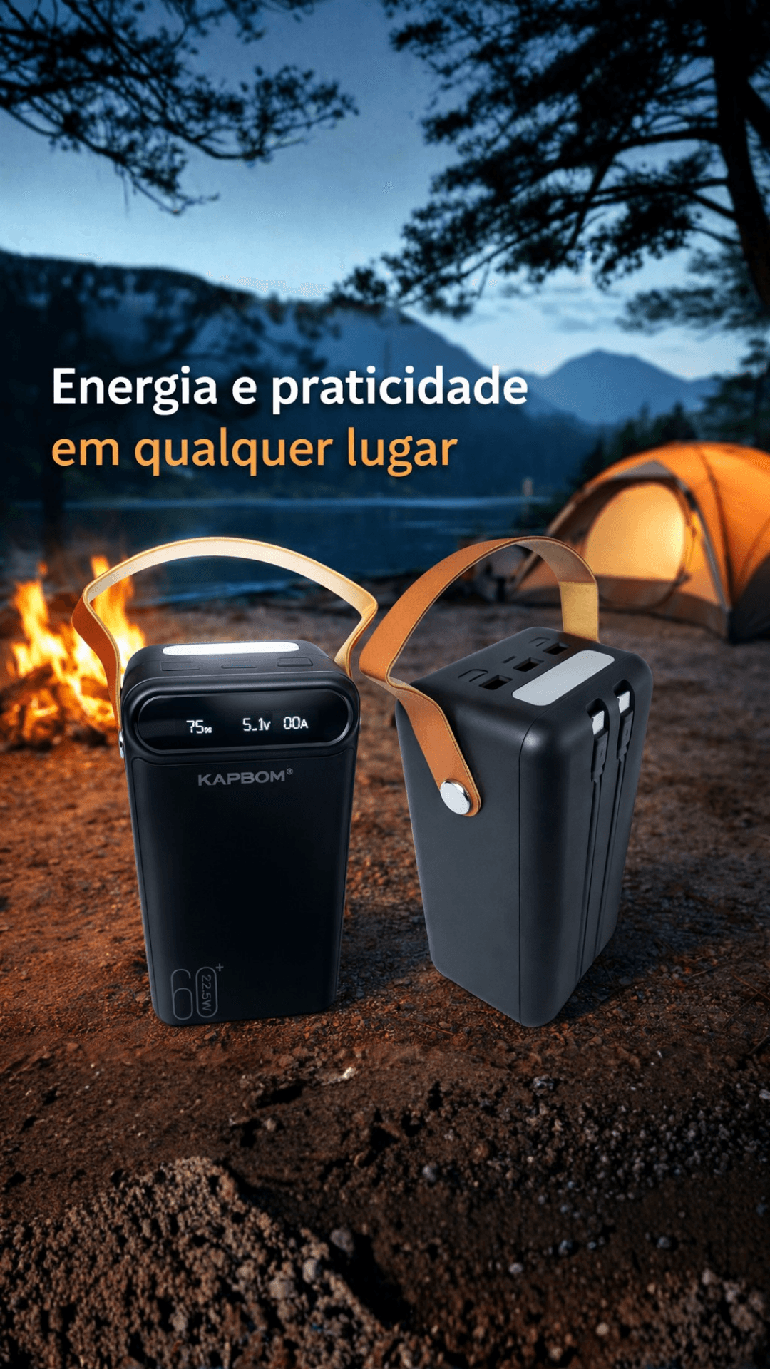 Power Bank Carregador Portátil 60000mAh LED 6