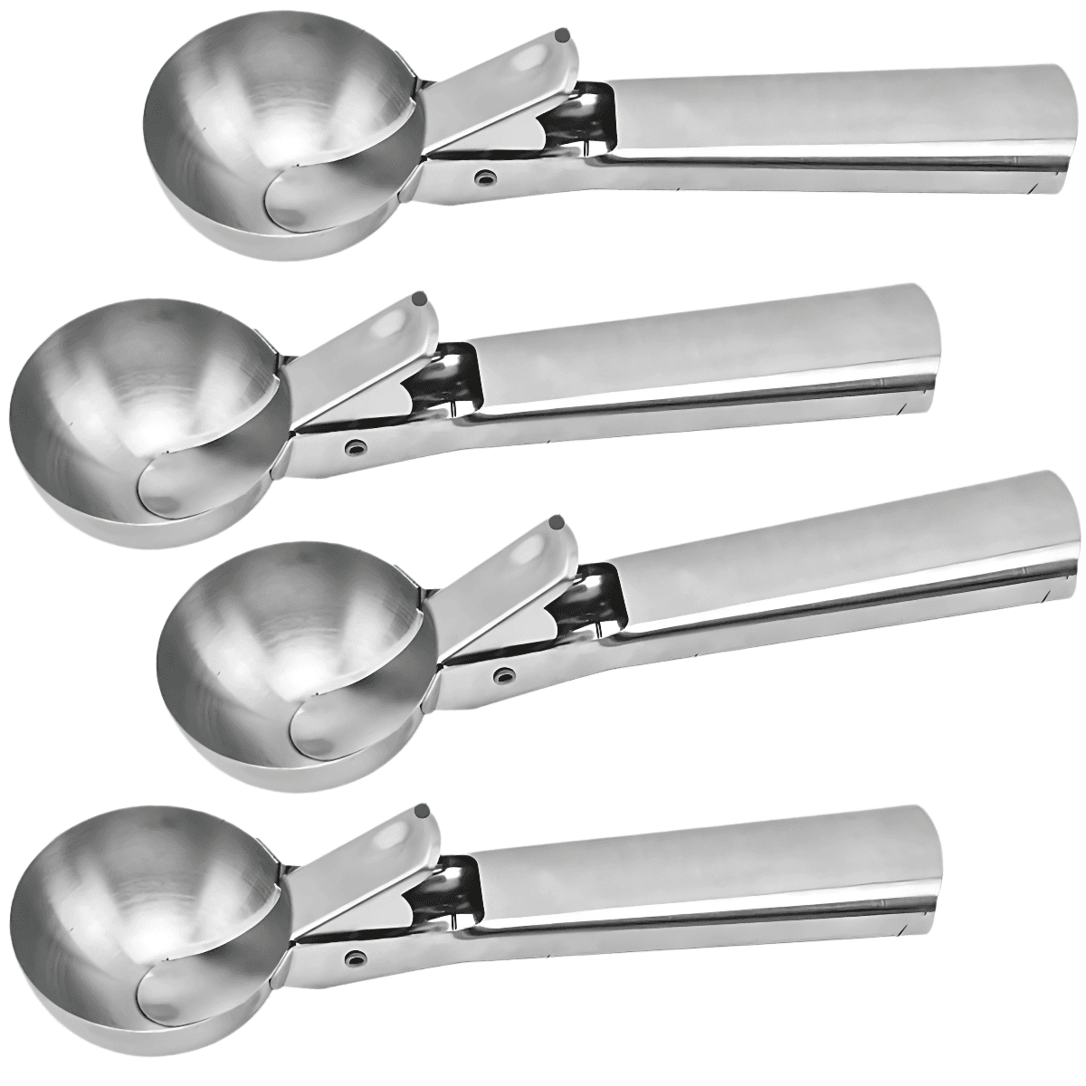4 Colher De Sorvete Com Ejetor Inox