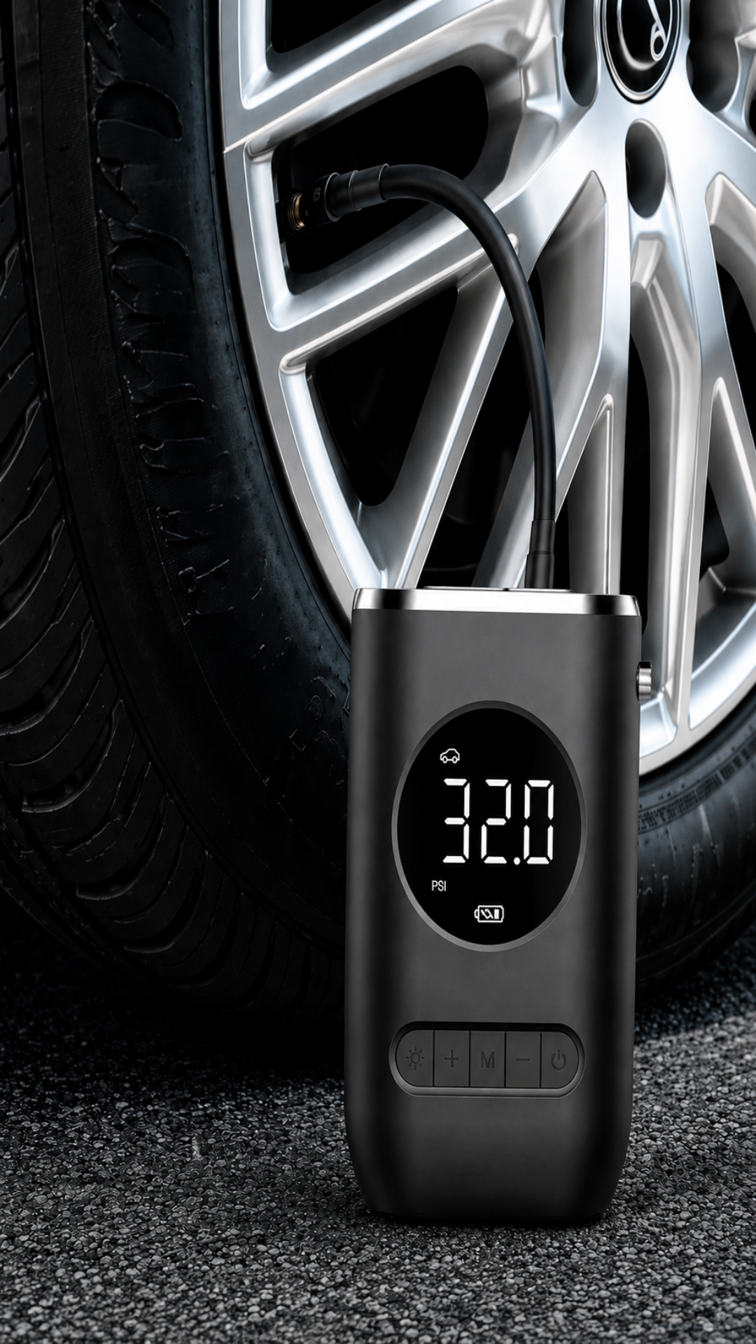 Calibrador Compressor Digital Portátil Sem Fio para Carro, Moto e Bicicleta 7