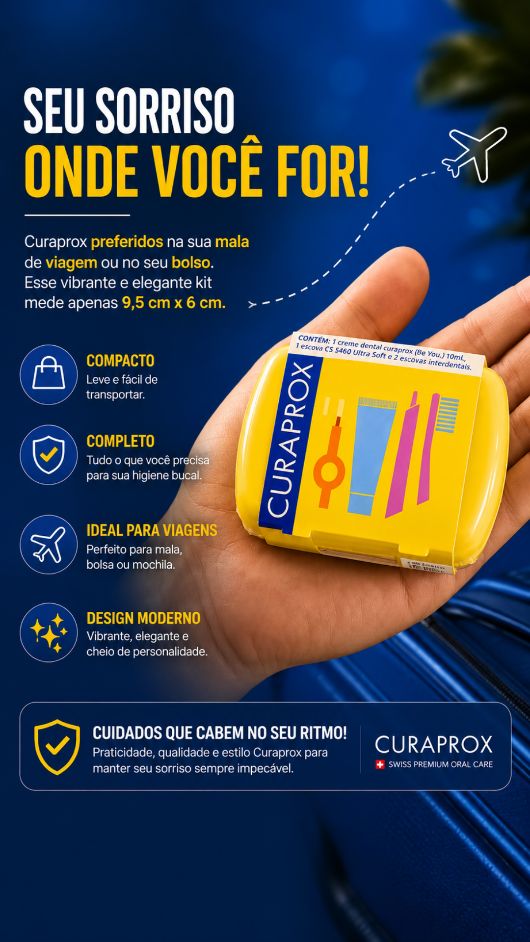Kit Viagem Curaprox Travel Set com Escova CS 5460 5